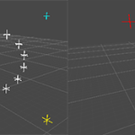 On the left, the original points, on the right the points calculated